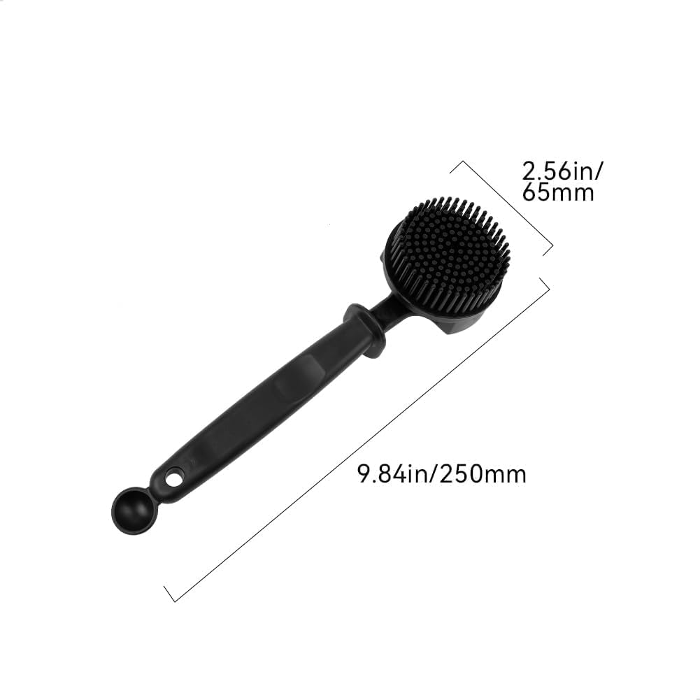 watchget Silicon Espresso Coffee Machine Cleaning Brush Professional Design for 360° Cleaning of espresso Group Head Detachable Silicon Bristles for 51mm Grouphead